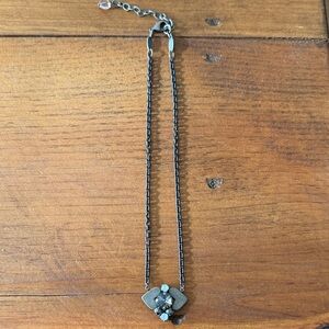 Sabika Elegant Silver Necklace with Black Accents